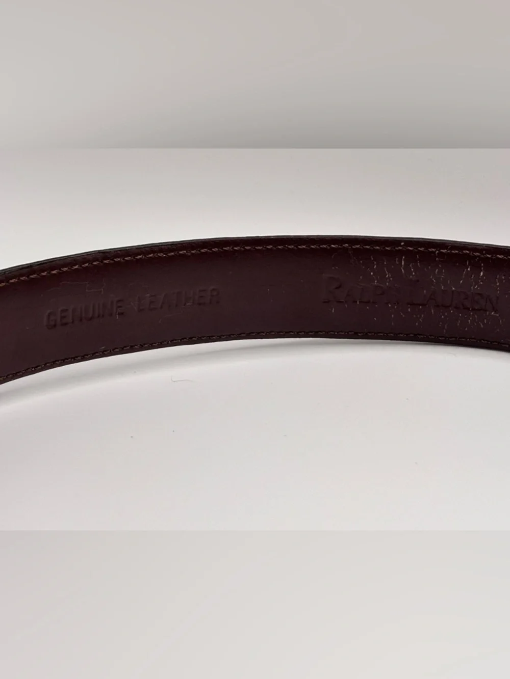 Ralph Lauren Distressed Leather Belt Brown Size 30 Vintage Patina
